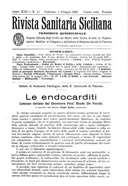 Rivista sanitaria siciliana organo degli Ordini sanitari della Sicilia