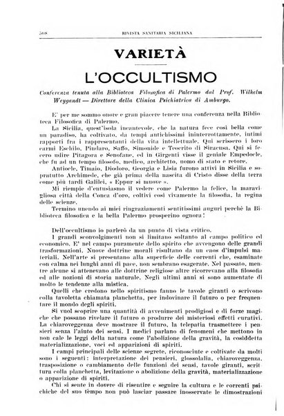 Rivista sanitaria siciliana organo degli Ordini sanitari della Sicilia