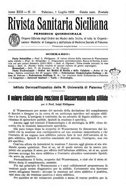 Rivista sanitaria siciliana organo degli Ordini sanitari della Sicilia