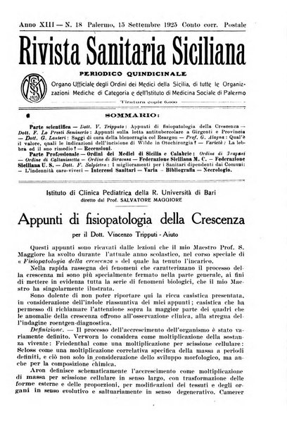 Rivista sanitaria siciliana organo degli Ordini sanitari della Sicilia