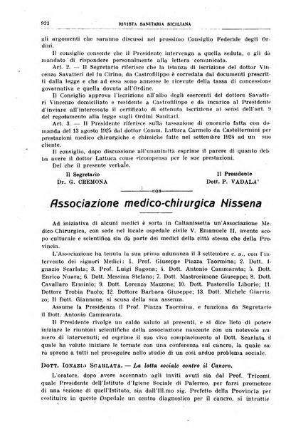 Rivista sanitaria siciliana organo degli Ordini sanitari della Sicilia