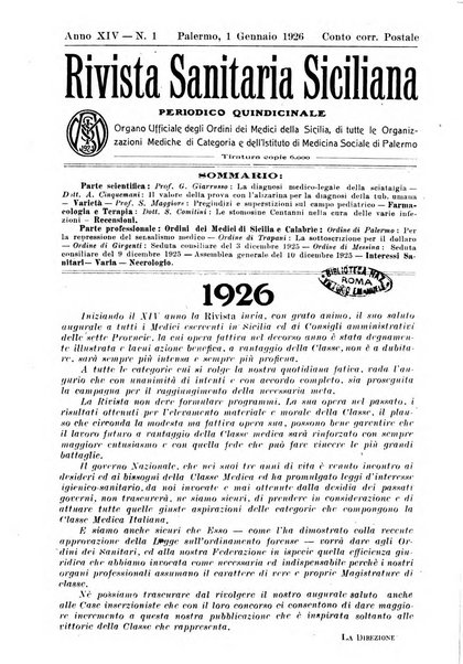 Rivista sanitaria siciliana organo degli Ordini sanitari della Sicilia