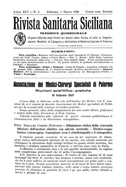 Rivista sanitaria siciliana organo degli Ordini sanitari della Sicilia