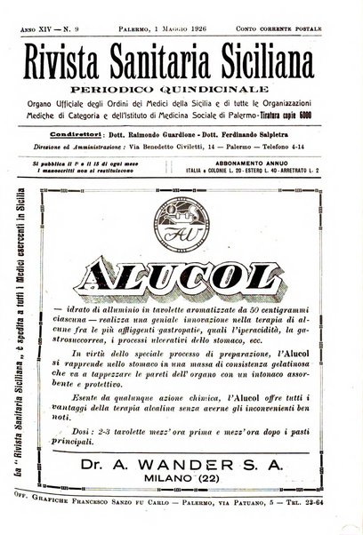 Rivista sanitaria siciliana organo degli Ordini sanitari della Sicilia