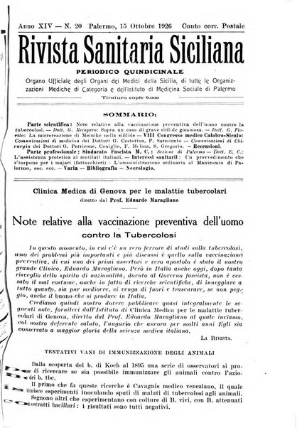 Rivista sanitaria siciliana organo degli Ordini sanitari della Sicilia