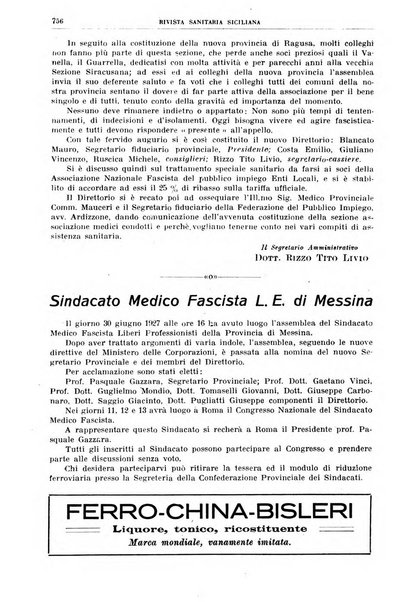 Rivista sanitaria siciliana organo degli Ordini sanitari della Sicilia