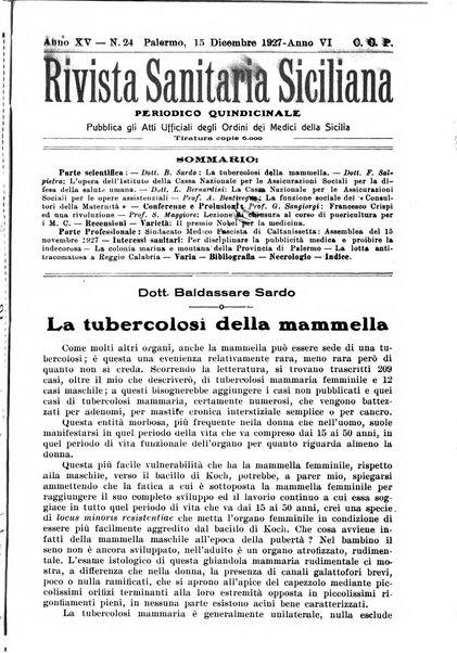 Rivista sanitaria siciliana organo degli Ordini sanitari della Sicilia