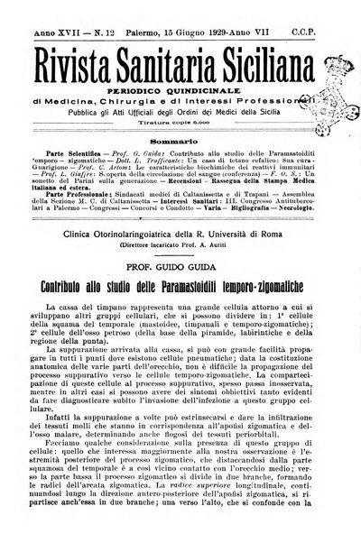 Rivista sanitaria siciliana organo degli Ordini sanitari della Sicilia