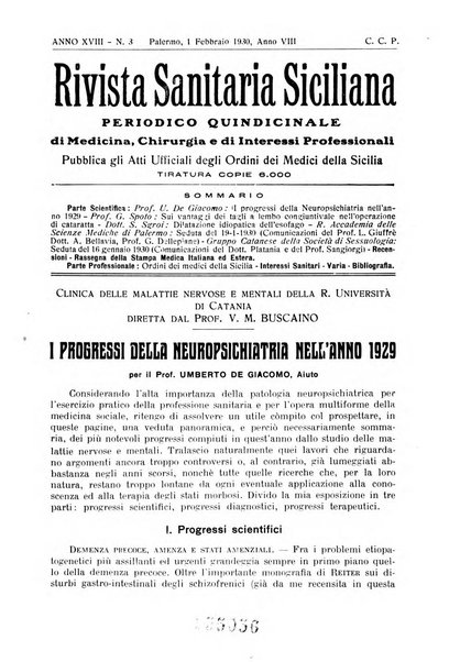 Rivista sanitaria siciliana organo degli Ordini sanitari della Sicilia