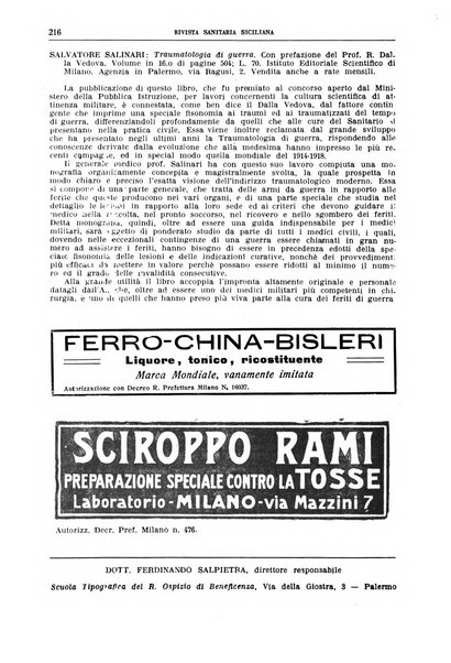 Rivista sanitaria siciliana organo degli Ordini sanitari della Sicilia