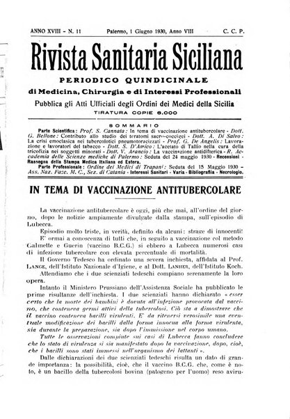 Rivista sanitaria siciliana organo degli Ordini sanitari della Sicilia