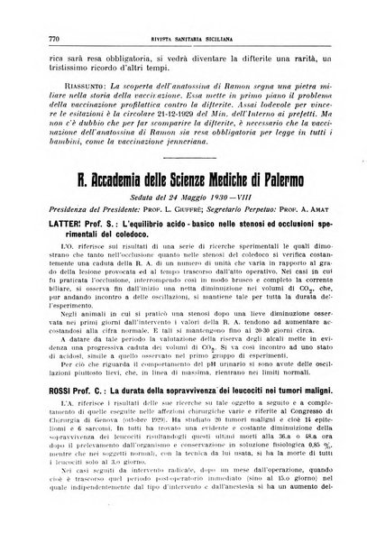 Rivista sanitaria siciliana organo degli Ordini sanitari della Sicilia