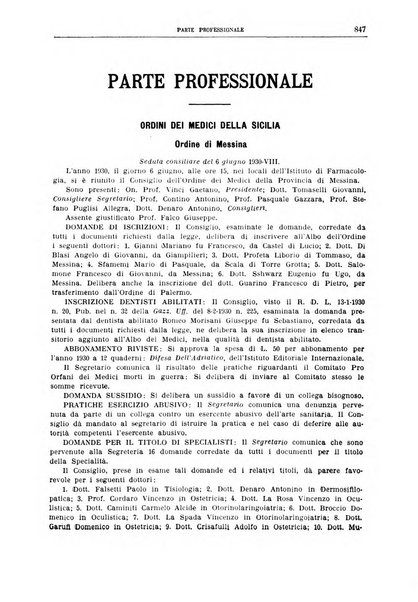 Rivista sanitaria siciliana organo degli Ordini sanitari della Sicilia