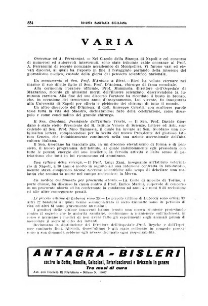 Rivista sanitaria siciliana organo degli Ordini sanitari della Sicilia