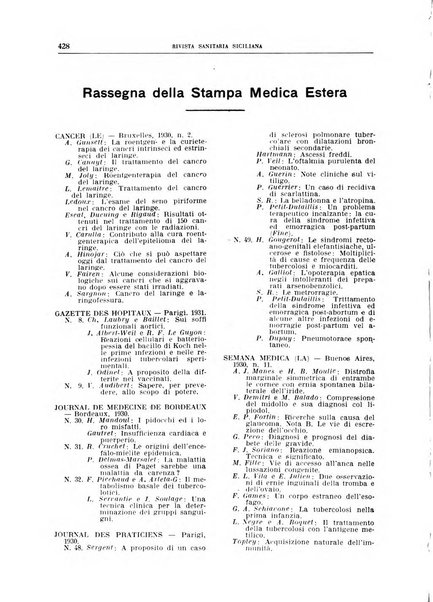 Rivista sanitaria siciliana organo degli Ordini sanitari della Sicilia