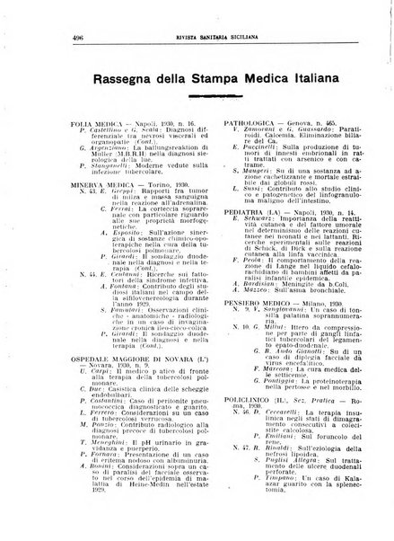 Rivista sanitaria siciliana organo degli Ordini sanitari della Sicilia