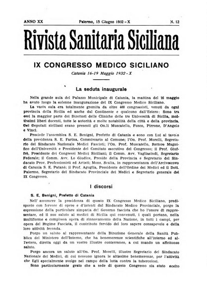 Rivista sanitaria siciliana organo degli Ordini sanitari della Sicilia