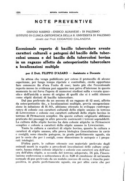 Rivista sanitaria siciliana organo degli Ordini sanitari della Sicilia