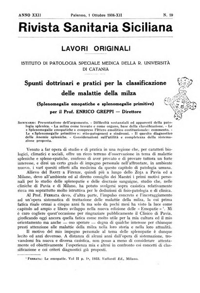 Rivista sanitaria siciliana organo degli Ordini sanitari della Sicilia