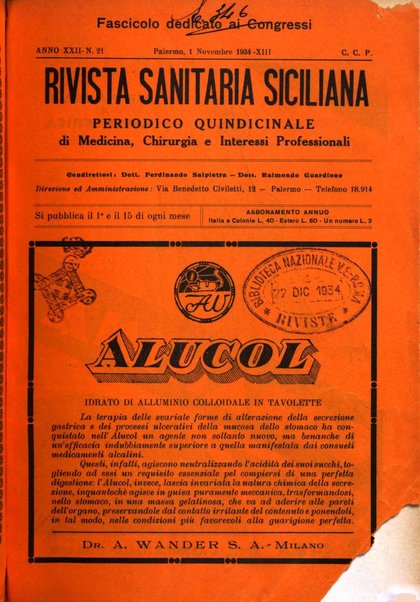 Rivista sanitaria siciliana organo degli Ordini sanitari della Sicilia