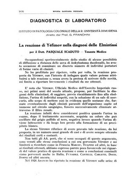 Rivista sanitaria siciliana organo degli Ordini sanitari della Sicilia