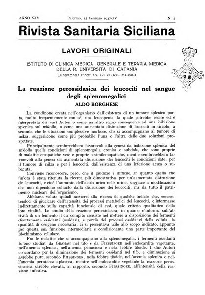 Rivista sanitaria siciliana organo degli Ordini sanitari della Sicilia