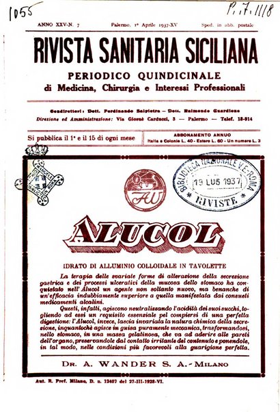 Rivista sanitaria siciliana organo degli Ordini sanitari della Sicilia