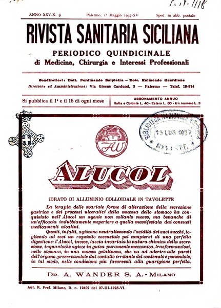 Rivista sanitaria siciliana organo degli Ordini sanitari della Sicilia