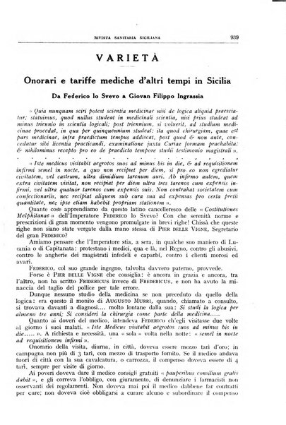 Rivista sanitaria siciliana organo degli Ordini sanitari della Sicilia