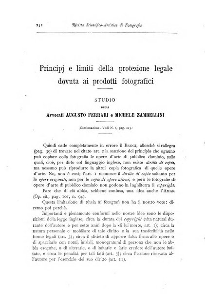 Rivista scientifico artistica di fotografia bollettino del Circolo fotografico lombardo