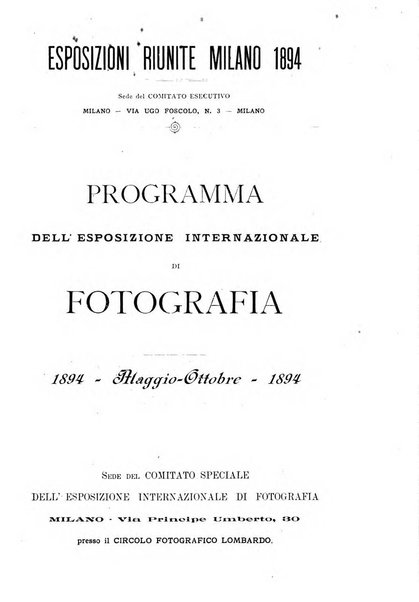 Rivista scientifico artistica di fotografia bollettino del Circolo fotografico lombardo