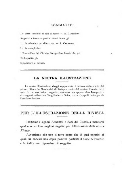 Rivista scientifico artistica di fotografia bollettino del Circolo fotografico lombardo