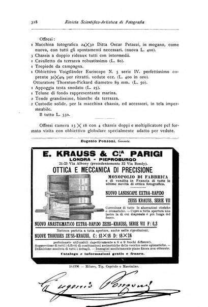 Rivista scientifico artistica di fotografia bollettino del Circolo fotografico lombardo
