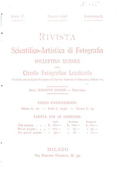 Rivista scientifico artistica di fotografia bollettino del Circolo fotografico lombardo