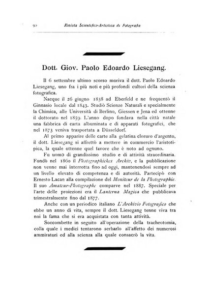 Rivista scientifico artistica di fotografia bollettino del Circolo fotografico lombardo