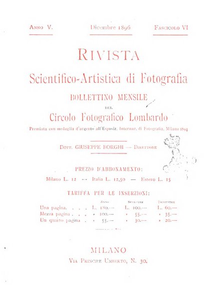 Rivista scientifico artistica di fotografia bollettino del Circolo fotografico lombardo