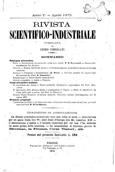 Rivista scientifico-industriale delle principali scoperte ed invenzioni fatte nelle scienze e nelle industrie