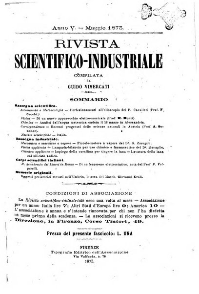 Rivista scientifico-industriale delle principali scoperte ed invenzioni fatte nelle scienze e nelle industrie