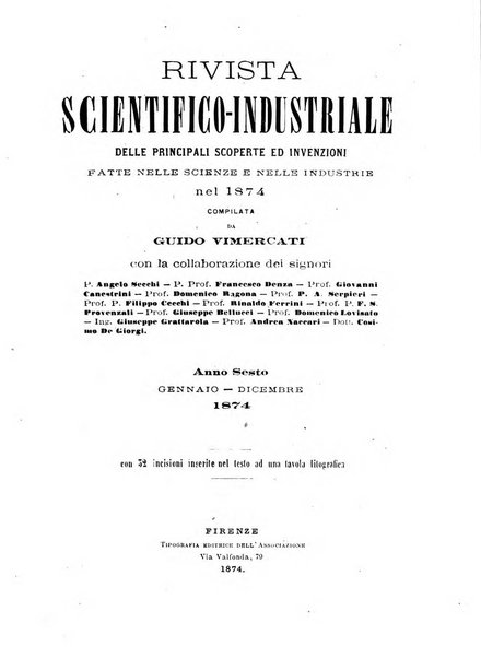 Rivista scientifico-industriale delle principali scoperte ed invenzioni fatte nelle scienze e nelle industrie