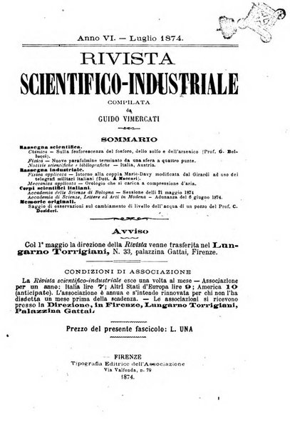 Rivista scientifico-industriale delle principali scoperte ed invenzioni fatte nelle scienze e nelle industrie