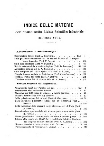 Rivista scientifico-industriale delle principali scoperte ed invenzioni fatte nelle scienze e nelle industrie