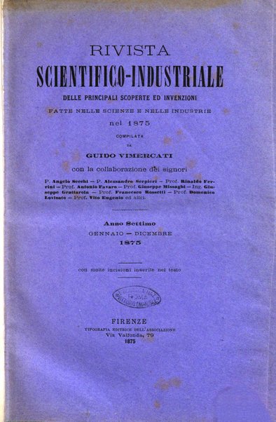 Rivista scientifico-industriale delle principali scoperte ed invenzioni fatte nelle scienze e nelle industrie