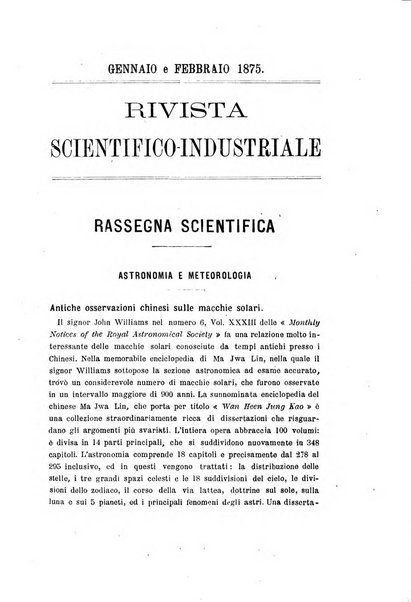 Rivista scientifico-industriale delle principali scoperte ed invenzioni fatte nelle scienze e nelle industrie