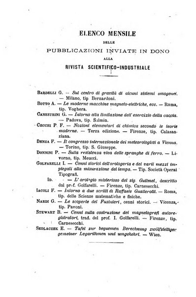 Rivista scientifico-industriale delle principali scoperte ed invenzioni fatte nelle scienze e nelle industrie