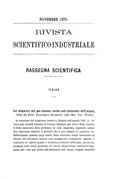 Rivista scientifico-industriale delle principali scoperte ed invenzioni fatte nelle scienze e nelle industrie