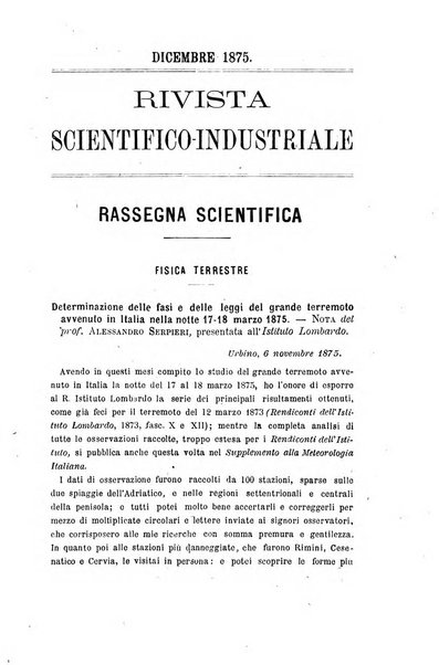 Rivista scientifico-industriale delle principali scoperte ed invenzioni fatte nelle scienze e nelle industrie