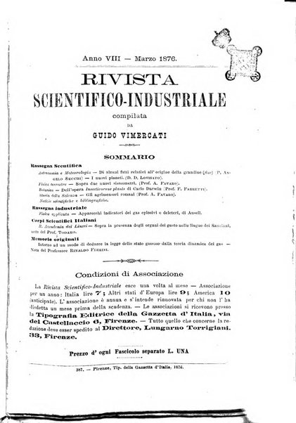 Rivista scientifico-industriale delle principali scoperte ed invenzioni fatte nelle scienze e nelle industrie