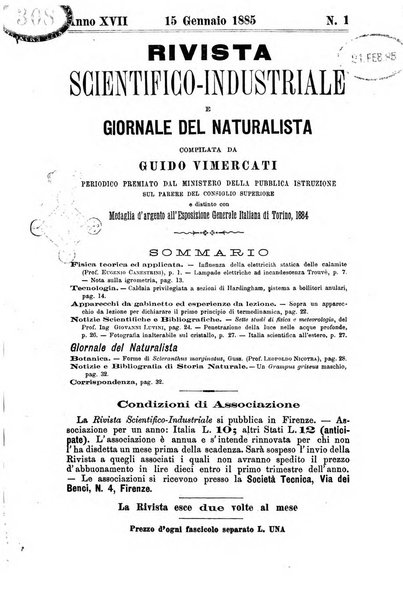 Rivista scientifico-industriale delle principali scoperte ed invenzioni fatte nelle scienze e nelle industrie