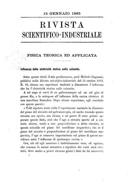 Rivista scientifico-industriale delle principali scoperte ed invenzioni fatte nelle scienze e nelle industrie