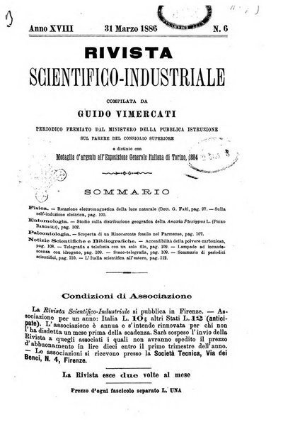 Rivista scientifico-industriale delle principali scoperte ed invenzioni fatte nelle scienze e nelle industrie